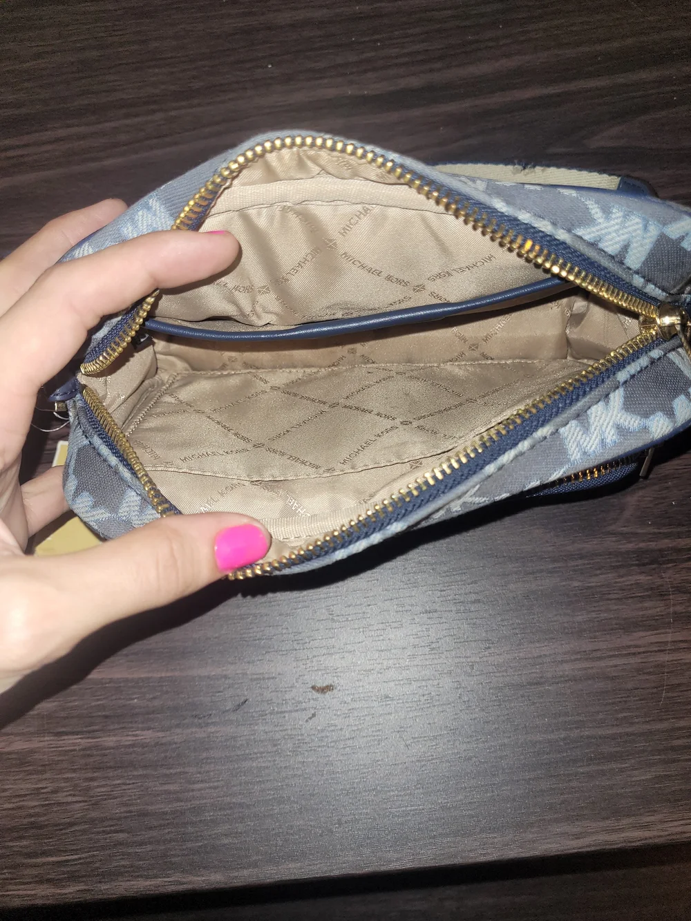 Michael Kors Navy MK Logo Crossbody Bag